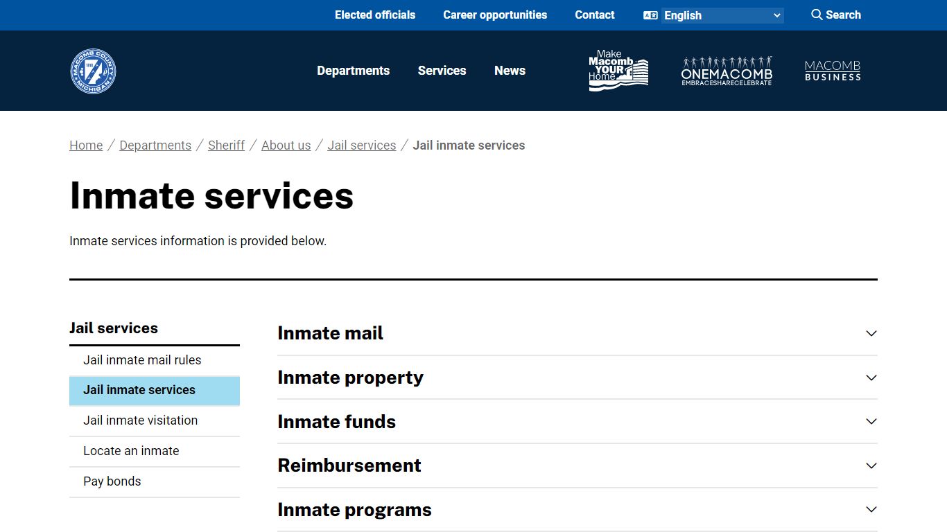 Inmate services